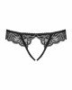 Мереживні танга з доступом Obsessive Contica crothchles thong S/M, чорні Мереживні танга з доступом Obsessive Contica crothchles thong S/M, чорні