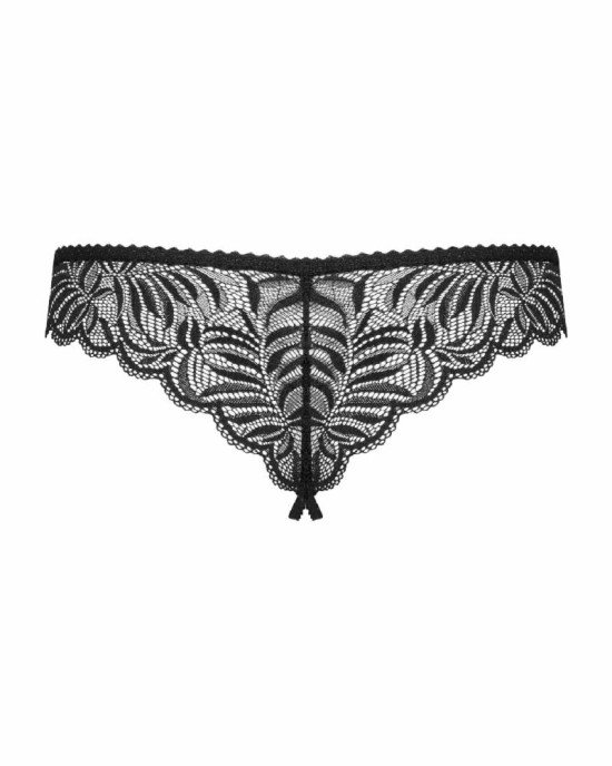 Мереживні танга з доступом Obsessive Contica crothchles thong L/XL, чорні Мереживні танга з доступом Obsessive Contica crothchles thong L/XL, чорні