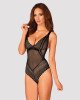 Мереживне боді з декольте Obsessive Estiqua teddy M/L, чорне, широкі лямки Мереживне боді з декольте Obsessive Estiqua teddy M/L, чорне, широкі лямки