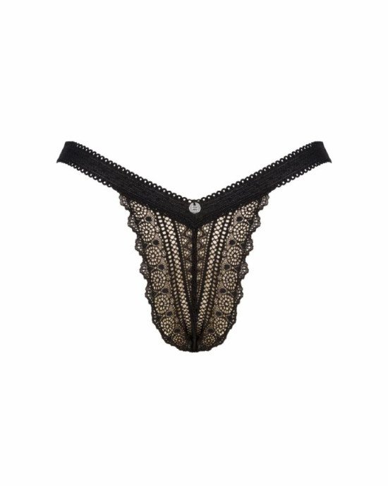 Мереживні трусики із заниженою талією Obsessive Estiqua panties M/L, чорні Мереживні трусики із заниженою талією Obsessive Estiqua panties M/L, чорні