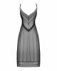 Напівпрозора довга сорочка Obsessive Estiqua chemise M/L, чорний, асиметричний крій Напівпрозора довга сорочка Obsessive Estiqua chemise M/L, чорний, асиметричний крій