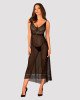 Напівпрозора довга сорочка Obsessive Estiqua chemise M/L, чорний, асиметричний крій Напівпрозора довга сорочка Obsessive Estiqua chemise M/L, чорний, асиметричний крій