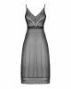 Напівпрозора довга сорочка Obsessive Estiqua chemise M/L, чорний, асиметричний крій Напівпрозора довга сорочка Obsessive Estiqua chemise M/L, чорний, асиметричний крій