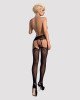 Панчохи-стокінги з рослинним малюнком Obsessive Garter stockings S206 black S/M/L чорні, імітація га Панчохи-стокінги з рослинним малюнком Obsessive Garter stockings S206 black S/M/L чорні, імітація га