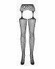 Сітчасті панчохи-стокінги з мереживним поясом Obsessive Garter stockings S307 S/M/L, чорні, імітація