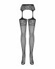 Сітчасті панчохи-стокінги з імітацією гартерів Obsessive Garter stockings S500S/M/L, чорні, з доступ Сітчасті панчохи-стокінги з імітацією гартерів Obsessive Garter stockings S500S/M/L, чорні, з доступ