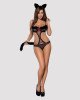 Еротичний костюм гепарду Obsessive Gepardina 3 pcs costume S/M, чорний, хутряне оздоблення, монокіні Еротичний костюм гепарду Obsessive Gepardina 3 pcs costume S/M, чорний, хутряне оздоблення, монокіні