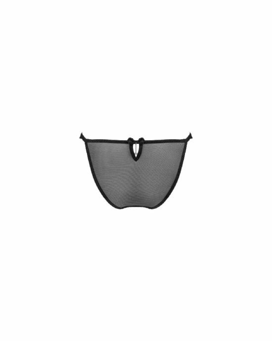 Напівпрозорі трусики з підвіскою Obsessive Ivannes panties black 2XL/3XL, чорні