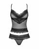 Напівпрозорий набір з прикрасами Obsessive Ivannes top & thong 2XL/3XL, чорний, топ та танга Напівпрозорий набір з прикрасами Obsessive Ivannes top & thong 2XL/3XL, чорний, топ та танга