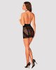 Напівпрозора сорочка з відкритими грудьми Obsessive Lacrisia chemise XS/S, чорна, з чокером Напівпрозора сорочка з відкритими грудьми Obsessive Lacrisia chemise XS/S, чорна, з чокером