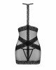 Напівпрозора сорочка з відкритими грудьми Obsessive Lacrisia chemise XL/2XL, чорна, з чокером