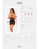 Напівпрозора сорочка з відкритими грудьми Obsessive Lacrisia chemise XL/2XL, чорна, з чокером