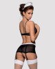 Еротичний костюм покоївки Obsessive Maidme set 5pcs L/XL, бюстгальтер, пояс з фартухом, панчохи, стр Еротичний костюм покоївки Obsessive Maidme set 5pcs L/XL, бюстгальтер, пояс з фартухом, панчохи, стр