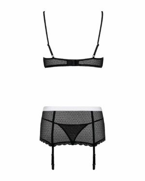 Еротичний костюм покоївки Obsessive Maidme set 5pcs L/XL, бюстгальтер, пояс з фартухом, панчохи, стр Еротичний костюм покоївки Obsessive Maidme set 5pcs L/XL, бюстгальтер, пояс з фартухом, панчохи, стр
