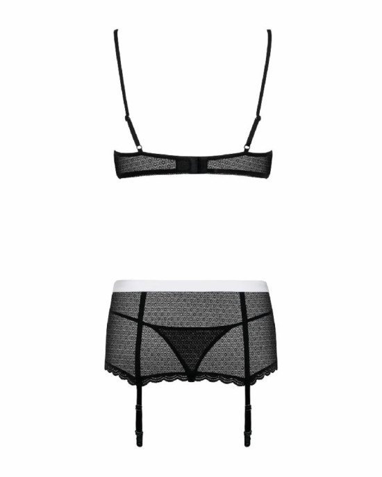 Еротичний костюм покоївки Obsessive Maidme set 5pcs L/XL, бюстгальтер, пояс з фартухом, панчохи, стр Еротичний костюм покоївки Obsessive Maidme set 5pcs L/XL, бюстгальтер, пояс з фартухом, панчохи, стр