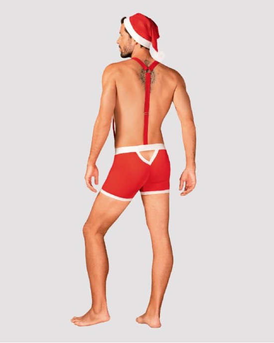 Чоловічий еротичний костюм Санта-Клауса Obsessive Mr Claus S/M, боксери на підтяжках, шапочка з помп Чоловічий еротичний костюм Санта-Клауса Obsessive Mr Claus S/M, боксери на підтяжках, шапочка з помп