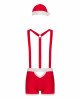 Чоловічий еротичний костюм Санта-Клауса Obsessive Mr Claus S/M, боксери на підтяжках, шапочка з помп Чоловічий еротичний костюм Санта-Клауса Obsessive Mr Claus S/M, боксери на підтяжках, шапочка з помп