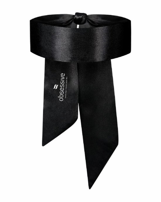 Атласна пов’язка маска Obsessive Blindfold black One size, чорна Атласна пов’язка маска Obsessive Blindfold black One size, чорна