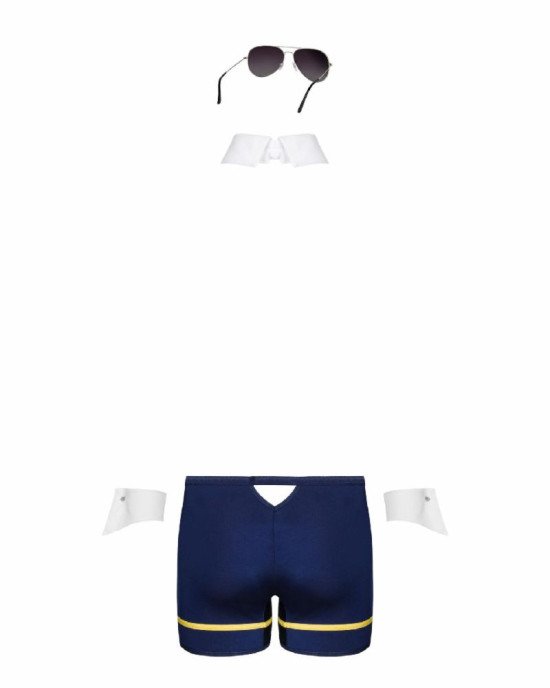 Еротичний костюм пілота Obsessive Pilotman set S/M, боксери, манжети, комір з краваткою, окуляри Еротичний костюм пілота Obsessive Pilotman set S/M, боксери, манжети, комір з краваткою, окуляри