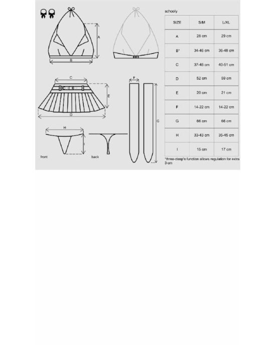 Еротичний костюм школярки з мініспідницею Obsessive Schooly 5pcs costume L/XL, біло-червоний, топ, с