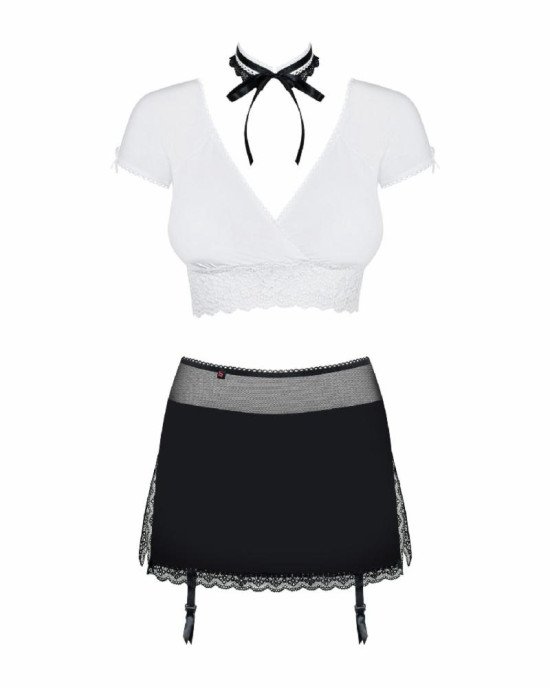 Еротичний костюм секретарки Obsessive Secretary suit 5pcs black L/XL, чорно-білий, топ, спідниця, ст Еротичний костюм секретарки Obsessive Secretary suit 5pcs black L/XL, чорно-білий, топ, спідниця, ст