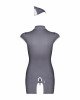 Еротичний костюм стюардеси Obsessive Stewardess 3 pcs costume grey S/M, сірий, сукня, стрінги, пілот Еротичний костюм стюардеси Obsessive Stewardess 3 pcs costume grey S/M, сірий, сукня, стрінги, пілот