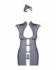 Еротичний костюм стюардеси Obsessive Stewardess 3 pcs costume grey L/XL, сірий, сукня, стрінги, піло Еротичний костюм стюардеси Obsessive Stewardess 3 pcs costume grey L/XL, сірий, сукня, стрінги, піло
