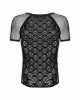 Чоловіча напівпрозора футболка з орнаментом Obsessive T102 T-shirt S/M/L, чорна Чоловіча напівпрозора футболка з орнаментом Obsessive T102 T-shirt S/M/L, чорна