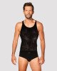 Чоловіча напівпрозора майка-борцовка з візерунком Obsessive T103 tank top S/M/L, чорна Чоловіча напівпрозора майка-борцовка з візерунком Obsessive T103 tank top S/M/L, чорна