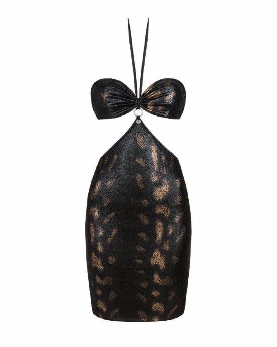 Сукня під зміїну шкіру Obsessive Vivianty dress XS/S, чорна Сукня під зміїну шкіру Obsessive Vivianty dress XS/S, чорна