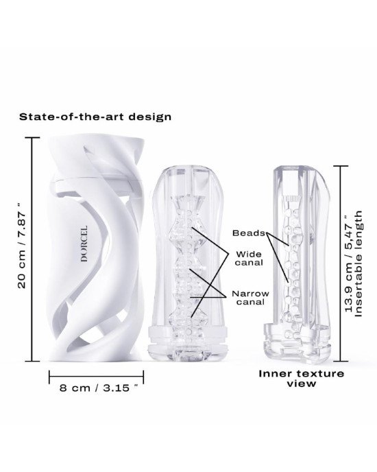 Мастурбатор Dorcel DEEP BLOW WHITE, подвійне використання Мастурбатор Dorcel DEEP BLOW WHITE, подвійне використання