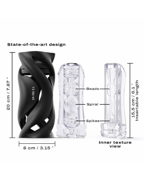 Мастурбатор Dorcel DEEP BLOW BLACK, подвійне використання Мастурбатор Dorcel DEEP BLOW BLACK, подвійне використання