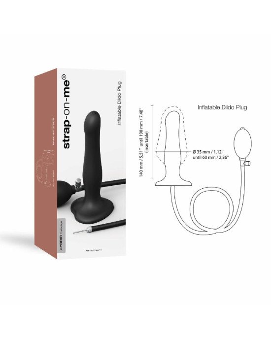 Надувний фалоімітатор Strap-On-Me INFLATABLE DILDO PLUG - NOIR, кулька всередині, діаметр до 6 см Надувний фалоімітатор Strap-On-Me INFLATABLE DILDO PLUG - NOIR, кулька всередині, діаметр до 6 см