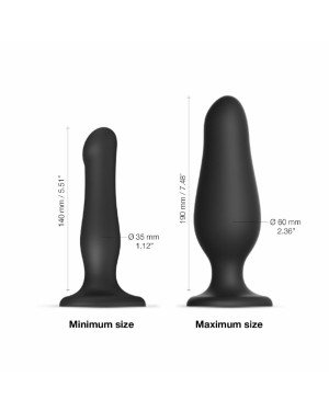 Надувний фалоімітатор Strap-On-Me INFLATABLE DILDO PLUG - NOIR, кулька всередині, діаметр до 6 см