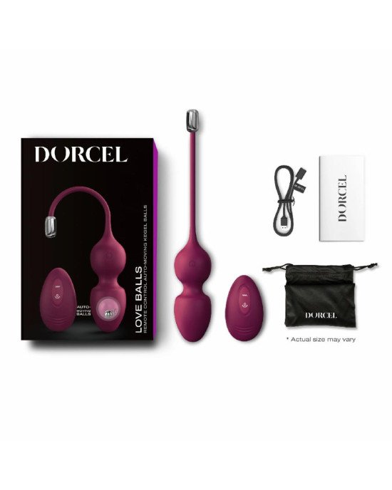 Вагінальні кульки Dorcel LOVE BALLS PLUM, вібрації та рухи внутрішньої кульки, пульт ДК Вагінальні кульки Dorcel LOVE BALLS PLUM, вібрації та рухи внутрішньої кульки, пульт ДК
