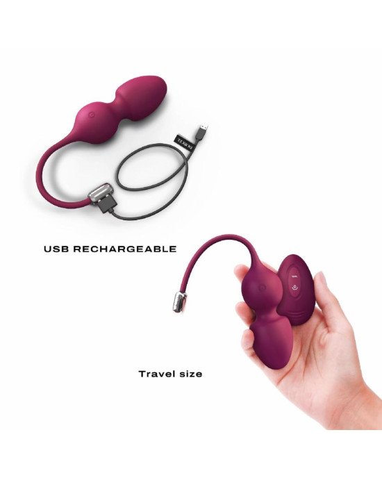 Вагінальні кульки Dorcel LOVE BALLS PLUM, вібрації та рухи внутрішньої кульки, пульт ДК Вагінальні кульки Dorcel LOVE BALLS PLUM, вібрації та рухи внутрішньої кульки, пульт ДК
