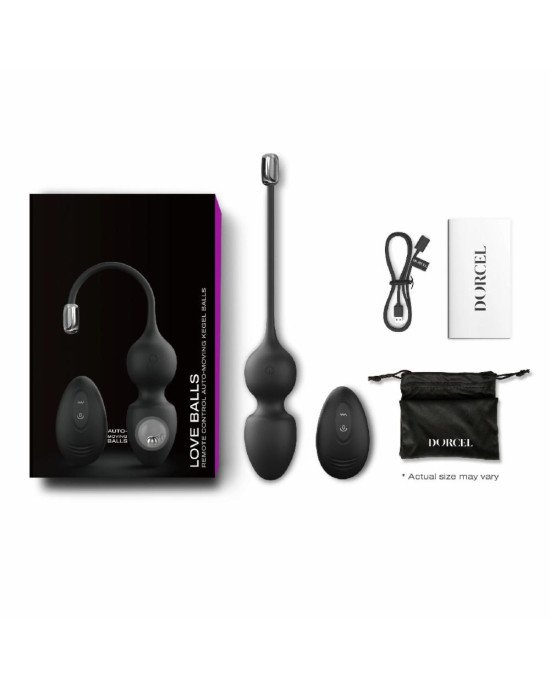 Вагінальні кульки Dorcel LOVE BALLS BLACK, вібрації та рухи внутрішньої кульки, пульт ДК Вагінальні кульки Dorcel LOVE BALLS BLACK, вібрації та рухи внутрішньої кульки, пульт ДК