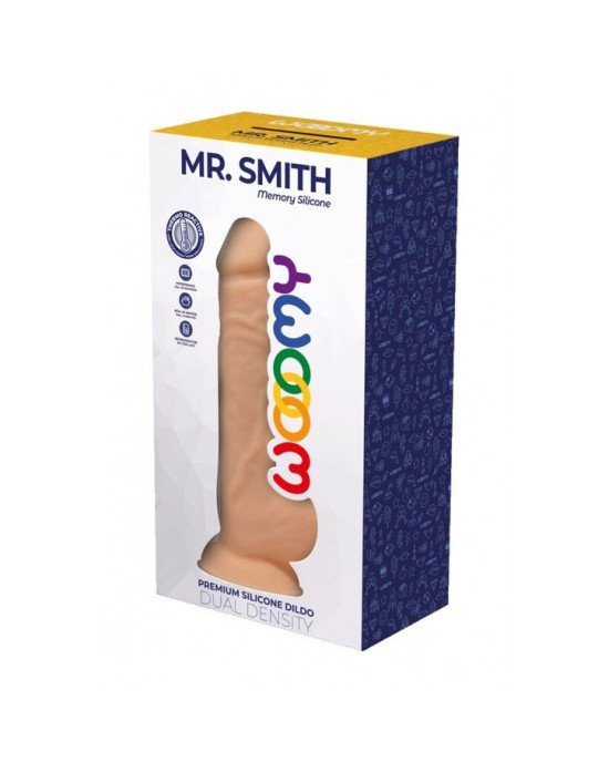 Силіконовий фалоімітатор Wooomy Mr.Smith, термореактивний, з присоскою, довжина 17,5, діаметр 3,3 см