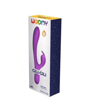 Вібратор-кролик Wooomy Gili-Gili Vibrator with Heat Purple, відросток з вушками, підігрів до 40°С