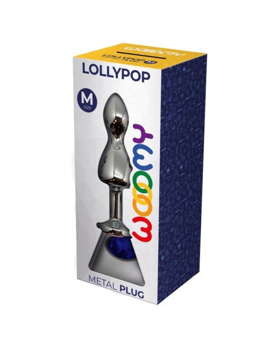 Металева анальна пробка Wooomy Lollypop Double Ball Metal Plug Blue M діаметр 3,1 см, довжина 9,4 см Металева анальна пробка Wooomy Lollypop Double Ball Metal Plug Blue M діаметр 3,1 см, довжина 9,4 см