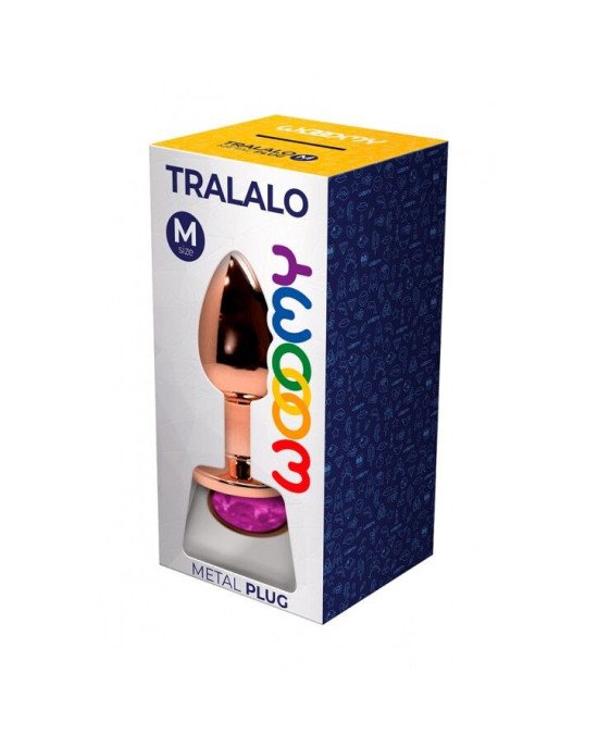 Металева анальна пробка Wooomy Tralalo Rose Gold Metal Plug Magenta M, діаметр 3,4 см, довжина 8 см Металева анальна пробка Wooomy Tralalo Rose Gold Metal Plug Magenta M, діаметр 3,4 см, довжина 8 см