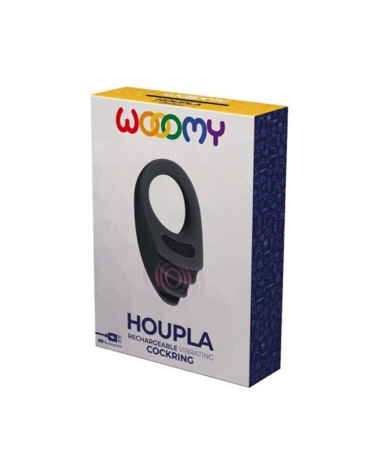 Ерекційне віброкільце Wooomy Houpla, 10 режимів вібрації, діаметр 3 см Ерекційне віброкільце Wooomy Houpla, 10 режимів вібрації, діаметр 3 см