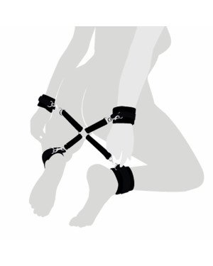 Хрестовина з натуральної шкіри Art of Sex - 4 Way Connector, Чорний