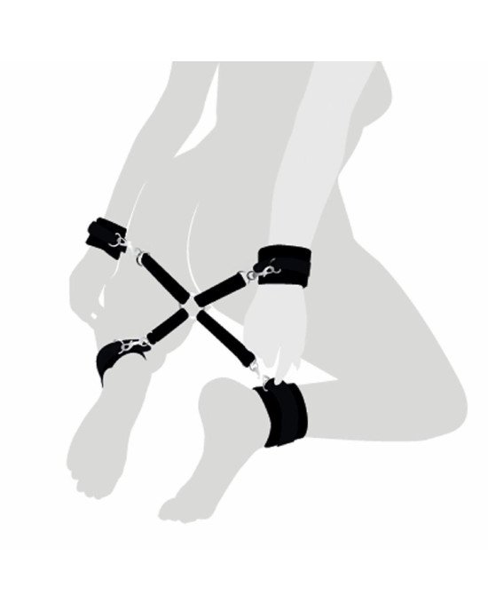 Хрестовина з натуральної шкіри Art of Sex - 4 Way Connector, Чорний
