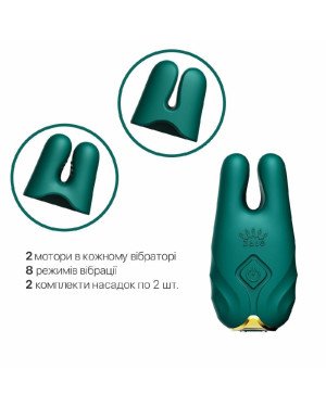 Смарт-вібратор для грудей Zalo - Nave Turquoise Green, пульт ДК, робота через додаток Смарт-вібратор для грудей Zalo - Nave Turquoise Green, пульт ДК, робота через додаток