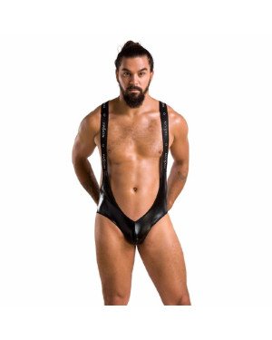 Чоловіче відкрите боді Passion 027 BRUNO S/M Black, під латекс, на шлейках Чоловіче відкрите боді Passion 027 BRUNO S/M Black, під латекс, на шлейках