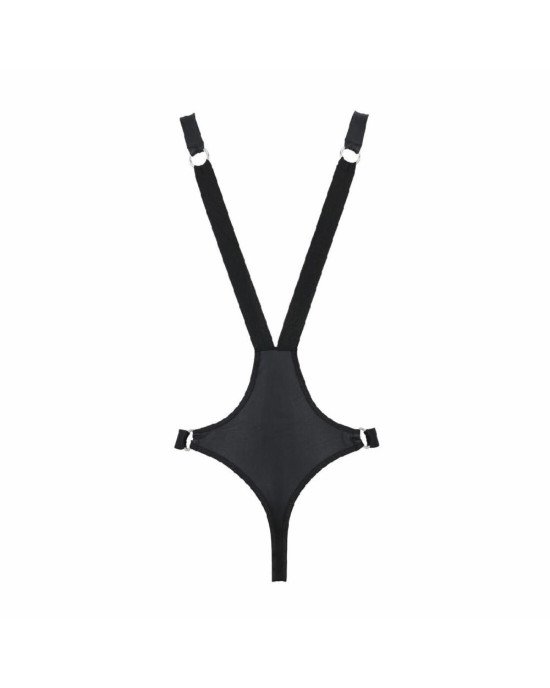 Чоловіче боді з люверсами Passion 028 HARRY S/M Black, екошкіра, на шлейках Чоловіче боді з люверсами Passion 028 HARRY S/M Black, екошкіра, на шлейках
