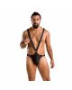Чоловіче боді з люверсами Passion 028 HARRY S/M Black, екошкіра, на шлейках Чоловіче боді з люверсами Passion 028 HARRY S/M Black, екошкіра, на шлейках