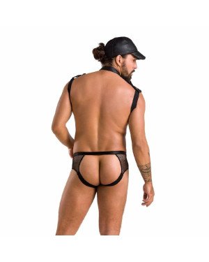Комплект еротичної чоловічої білизни Passion 038 SET JOHN L/XL Black, боді, кепка