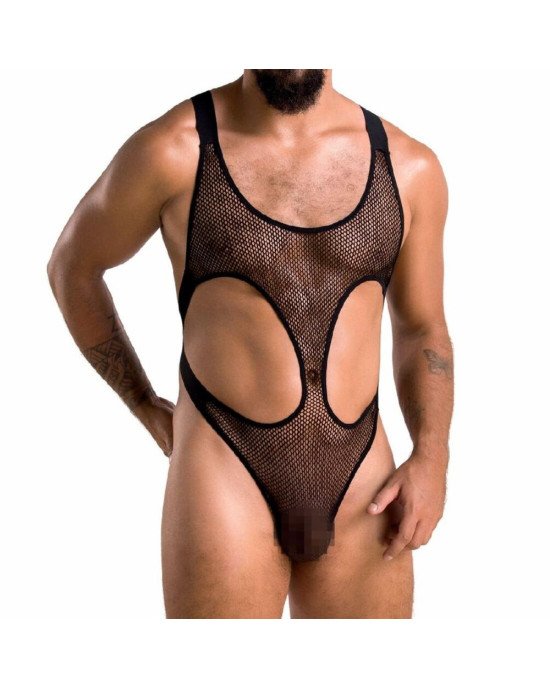Чоловіче сітчасте боді Passion 040 LEON L/XL Black, сітка, резинки Чоловіче сітчасте боді Passion 040 LEON L/XL Black, сітка, резинки